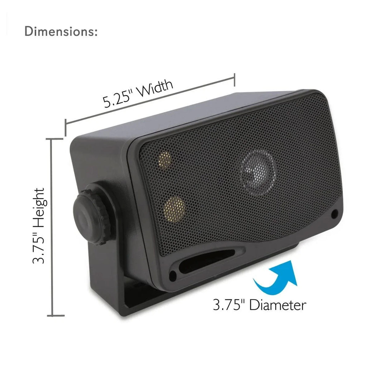 Black 3.5 Inch 3 Way Weatherproof Marine Speakers G692