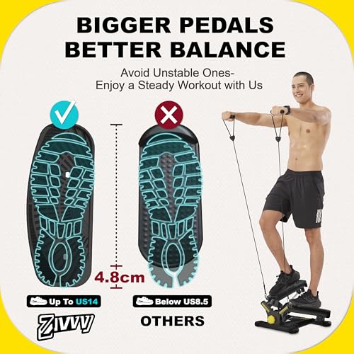 Stepper Machine with Resistance Bands, 300LBS Weight Capacity, Adjustable Step Height U927621