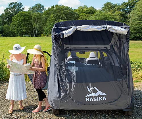 Black Waterproof SUV Camping Tent Awning with Screen Net Q410