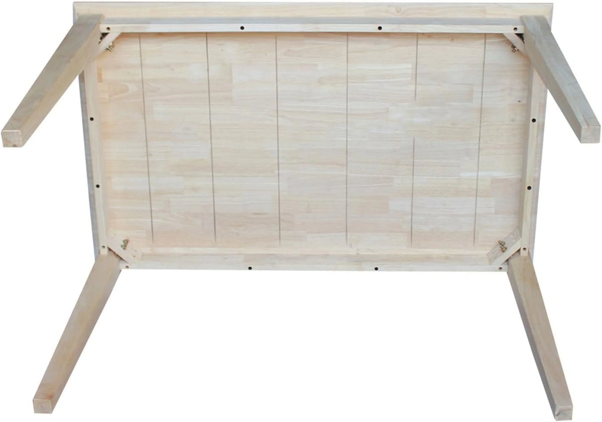 Solid Wood Table Top with Shaker Legs, 30 Inch, Unfinished Z822534