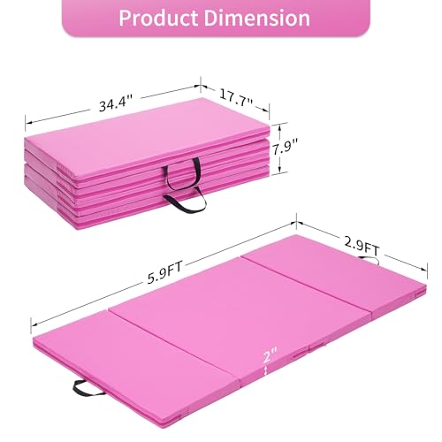 Gymnastics Mat 6'x3'x2'' Foldable Exercise Mat H110683