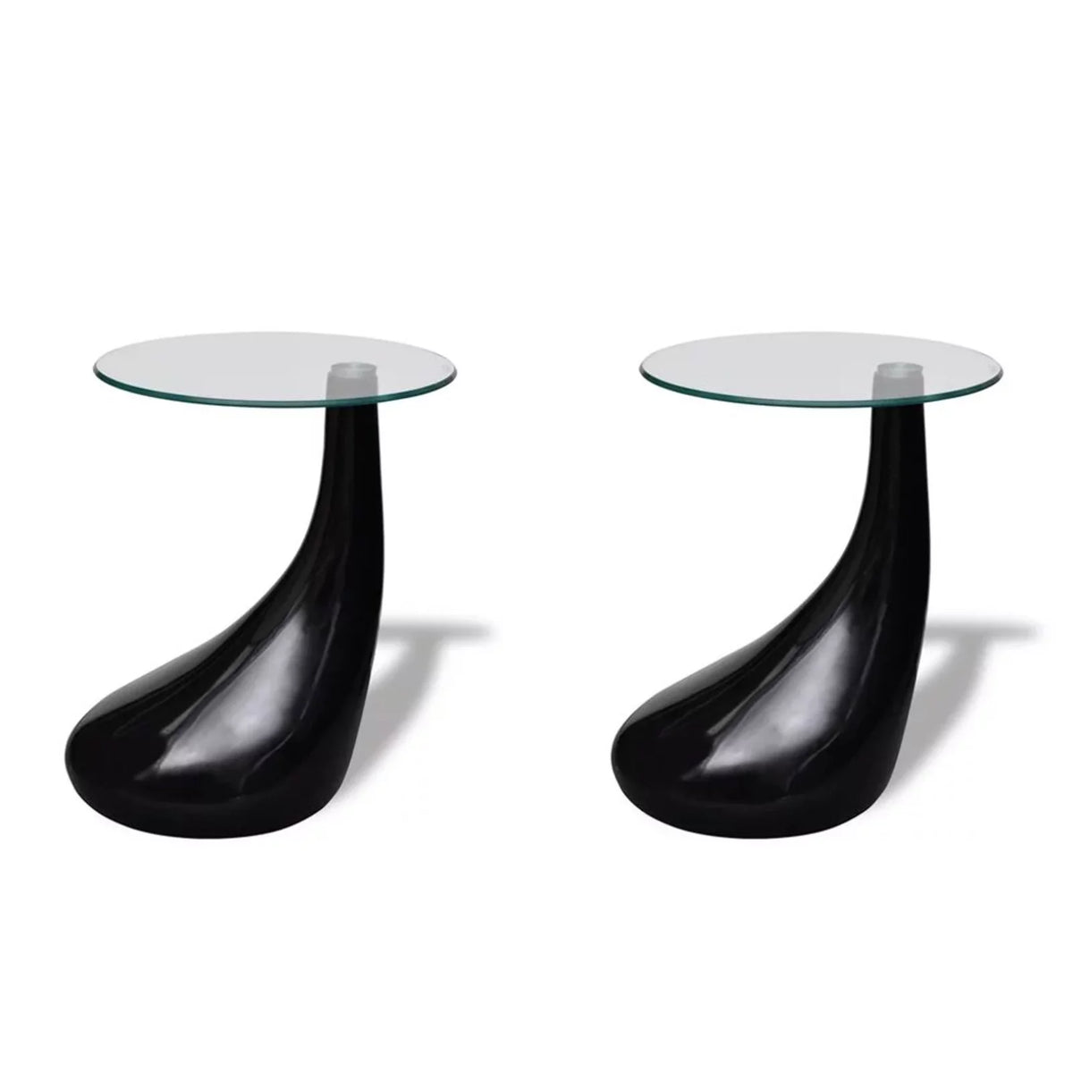 Set of 2 Round Glass Top Coffee Table K88667