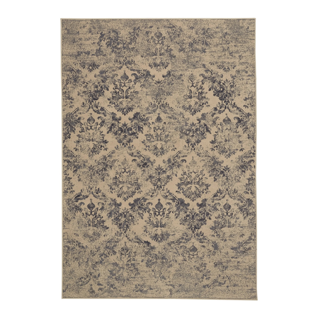 Silver Rectangle Machine Woven Rugs F234