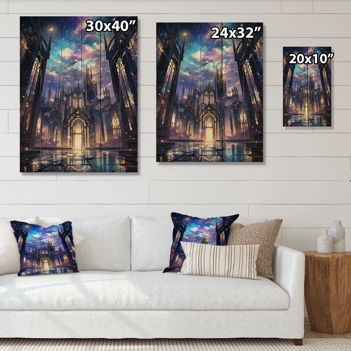 Natural Pine Wood Castles Print N368