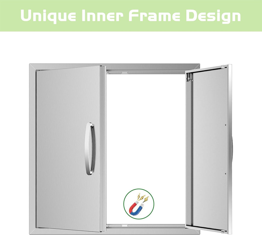 Stainless Steel 24''W x 24''H Outdoor Kitchen Doors U70465