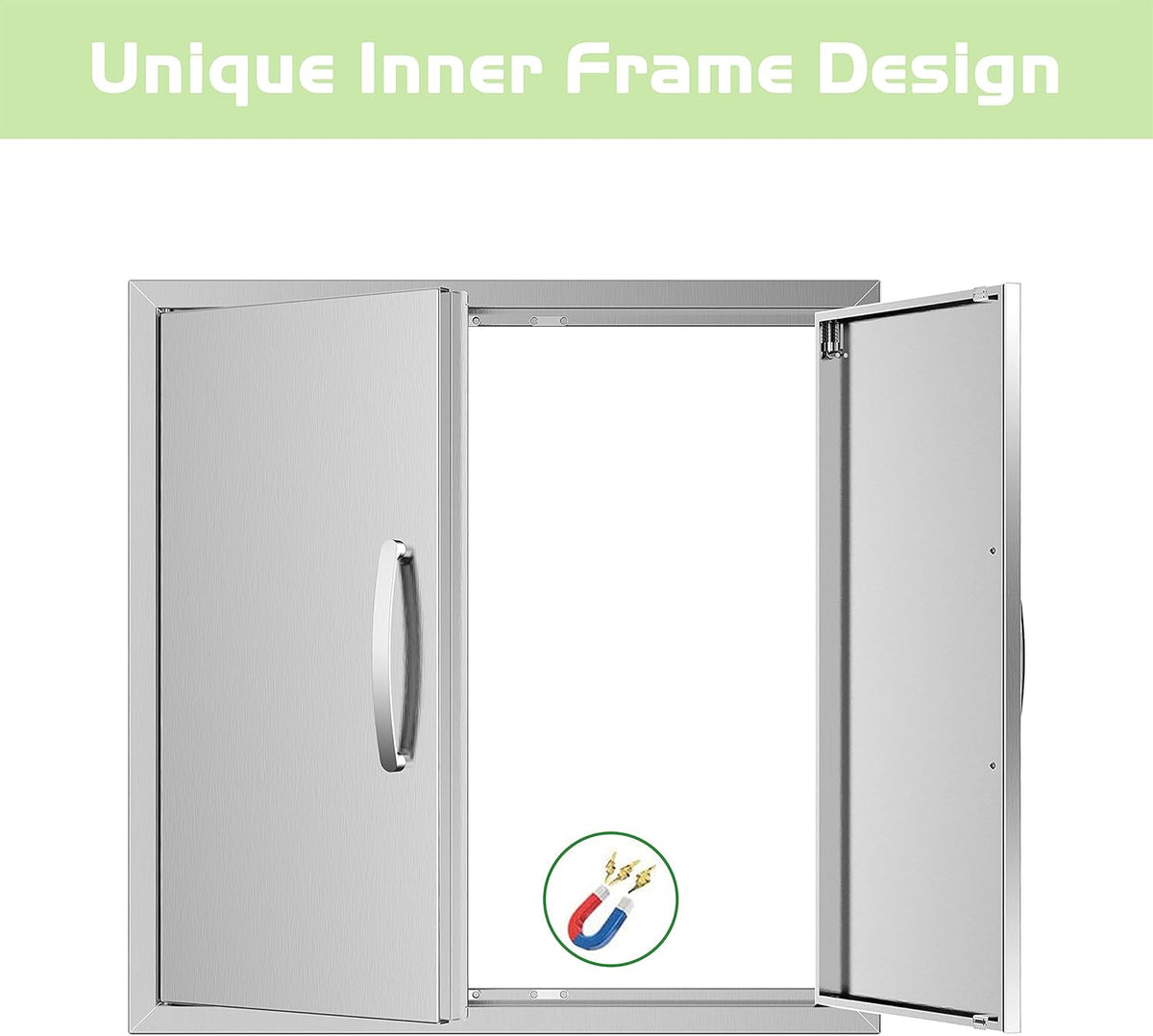 Stainless Steel 24''W x 24''H Outdoor Kitchen Doors U70465