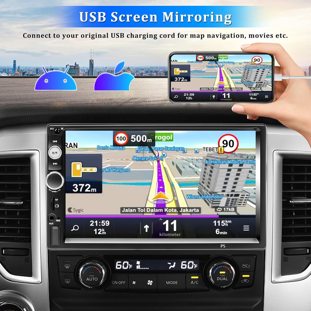 Double Din Bluetooth 7 Touch Screen Car Radio with Remote Control F9394