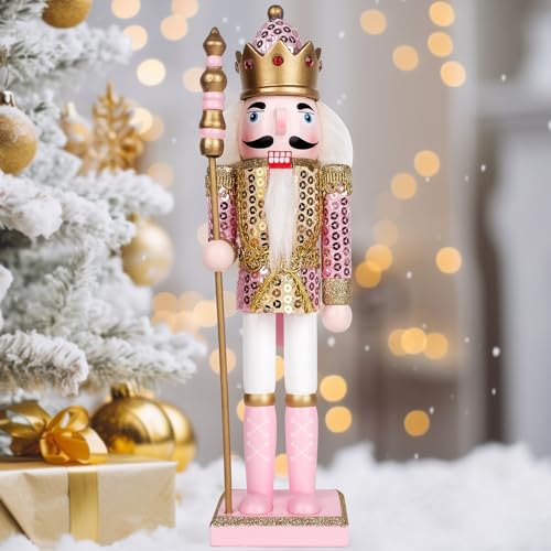 Pink Wooden Nutcracker Figure, 12” G648
