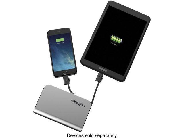 6700 mAh Portable Charger Power Bank with Foldable Plug and Built in Cables Q872216