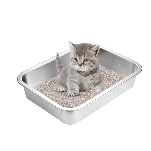 Extra Large Stainless Steel Cat Litter Box with Smooth Corners S7902