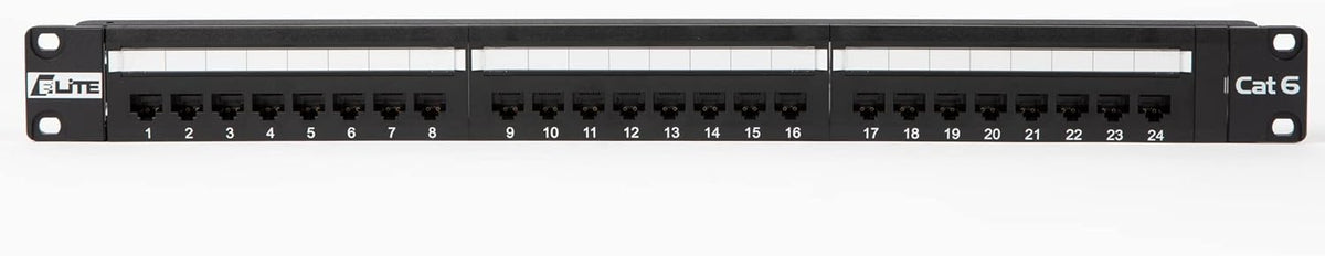 Cat6 24 Port Patch Panel, 1U Rackmount or Wall Mount, Pack of 2 P928956