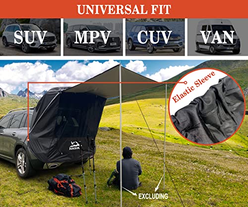 Black Waterproof SUV Camping Tent Awning with Screen Net Q410