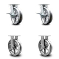 8 inch V Groove Semi Steel Swivel Caster Set R21207