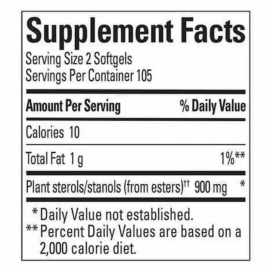 900 mg Plant Sterols and Stanols Softgels Dietary Supplement U891205
