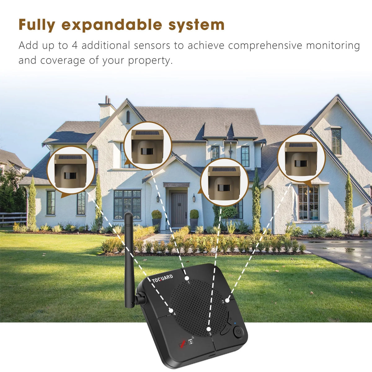 Solar Driveway Alarm Wireless Weatherproof 1/2 Mile Long Range Motion Sensor Alarm J1483