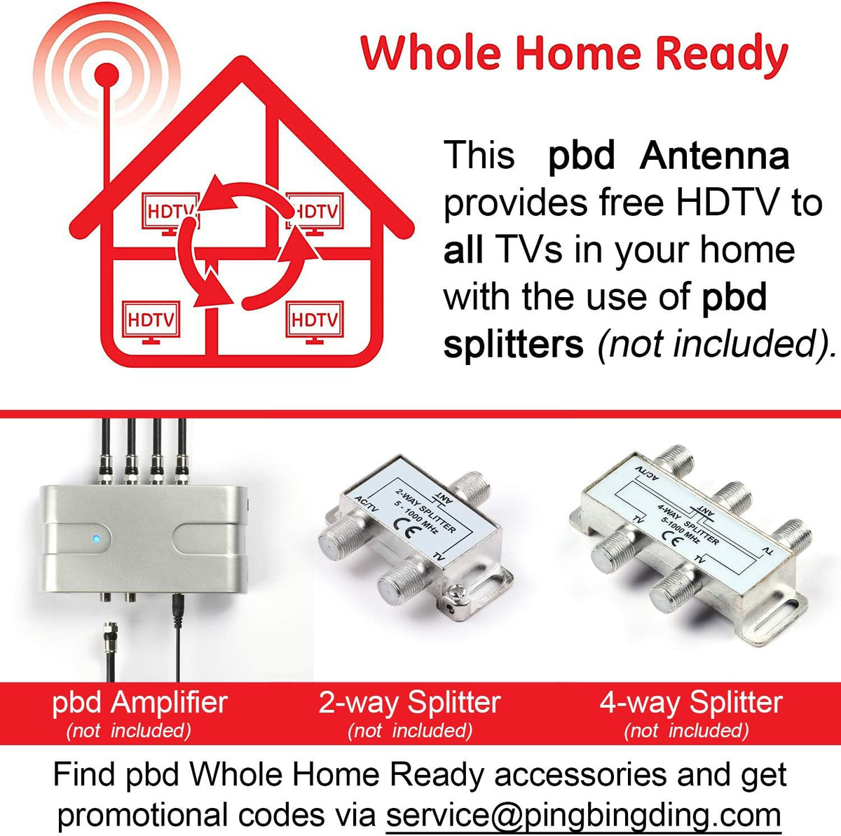 Outdoor Digital Amplified HDTV Antenna, 150 Mile 360 Degree Rotation I17844