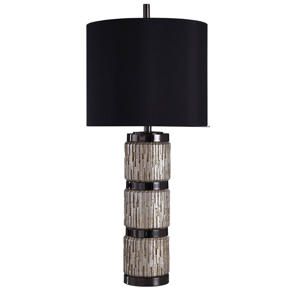 36 in. Black/Silver Table Lamp with Black Shade K884