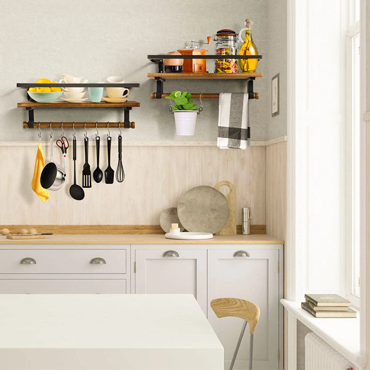2 Pack Wood Floating Shelves I7307