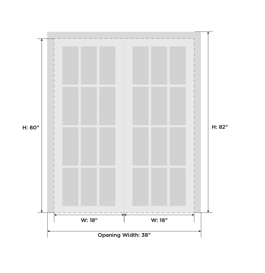 Solid French Double Doors 36 x 80 inches Painted White Oak Wood Interior Z37664