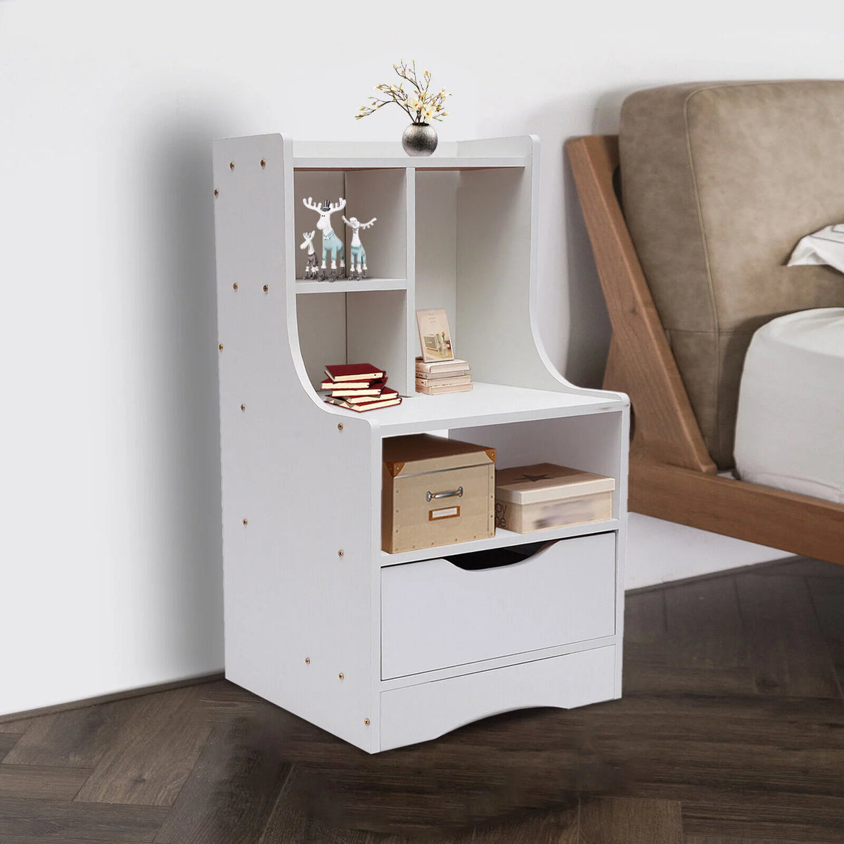 Wooden Nightstand with Drawer D105