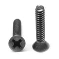 #6-32 x 5/16 Coarse Thread Machine Screw Phillips Flat Head 100 Degree Low Carbon Steel Black Zinc Plated Pk 10000 L143