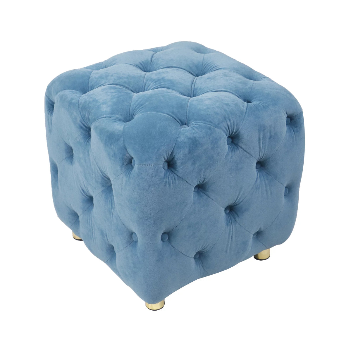 Velvet Tufted Square Ottoman X25574