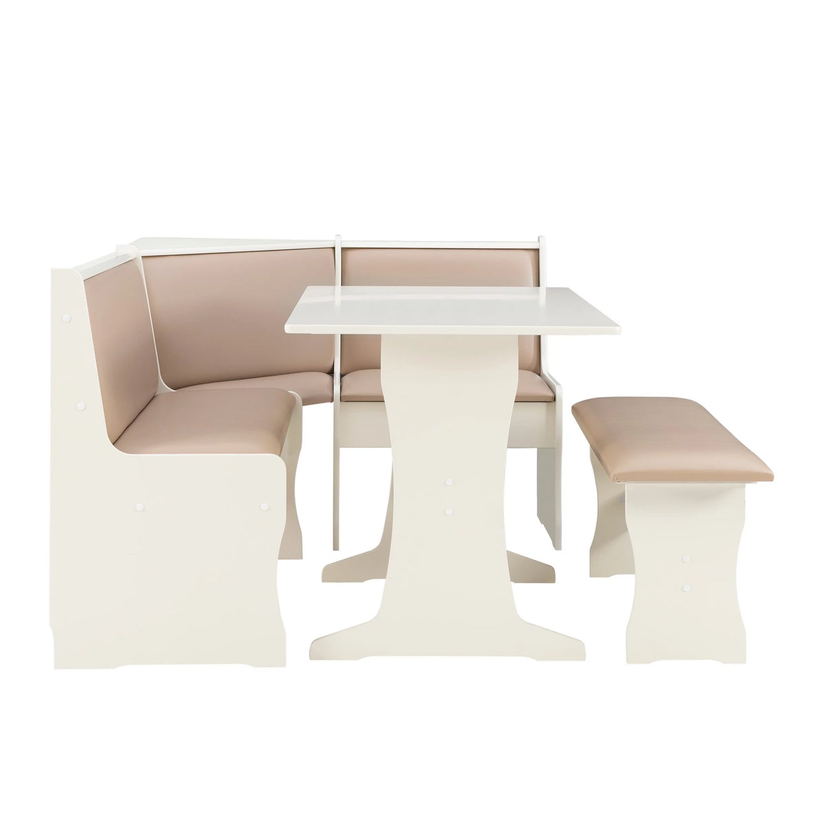 Tan Dining Table and Bench Set with Storage P832