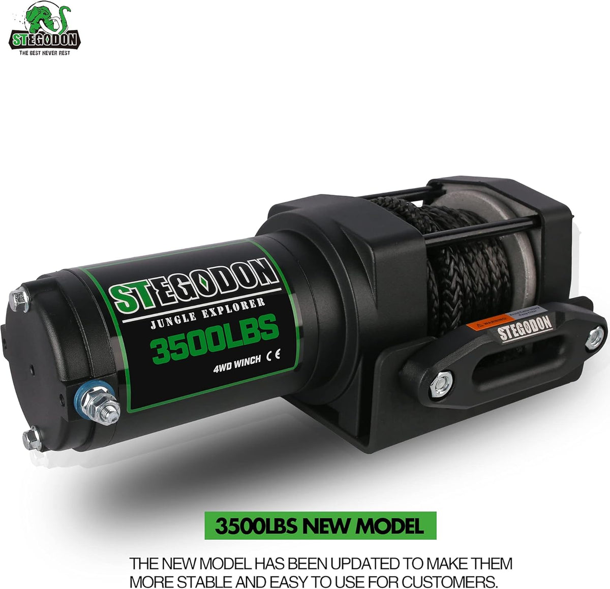 3500 lb. Load Capacity 12V Synthetic Rope Electric Winch with Wireless Remote Y206774