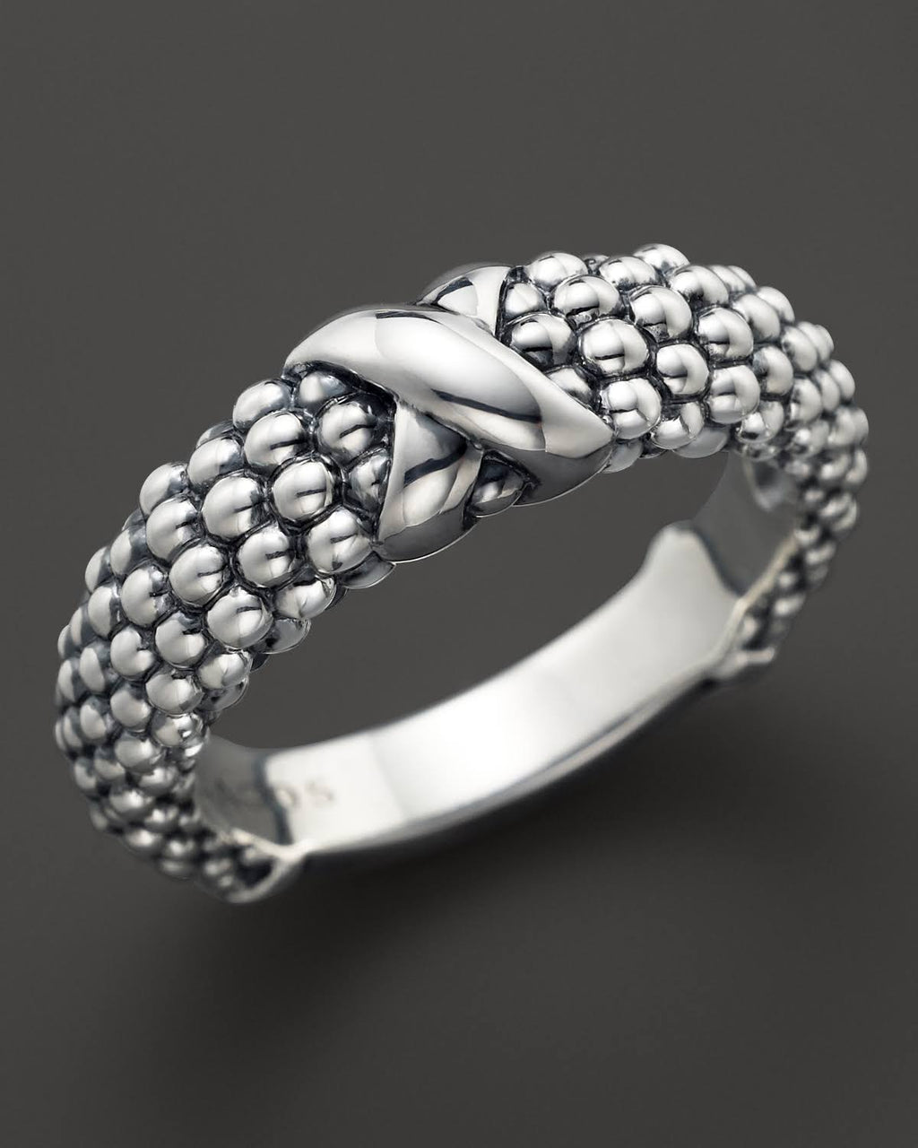 Silver Caviar Band Ring T11500