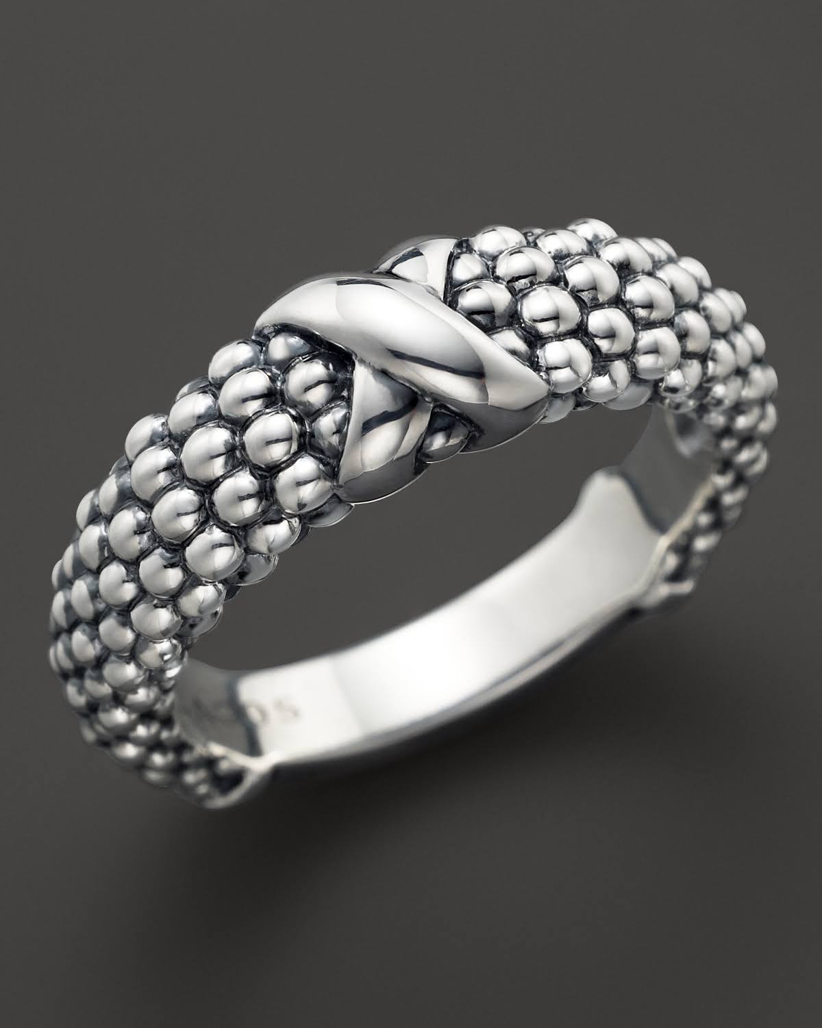 Silver Caviar Band Ring T11500