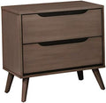 Gray 2-Drawer Wood Nightstand E5649