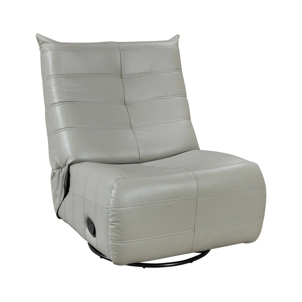 Green Gray Faux Leather Swivel Glider Recliner O60928