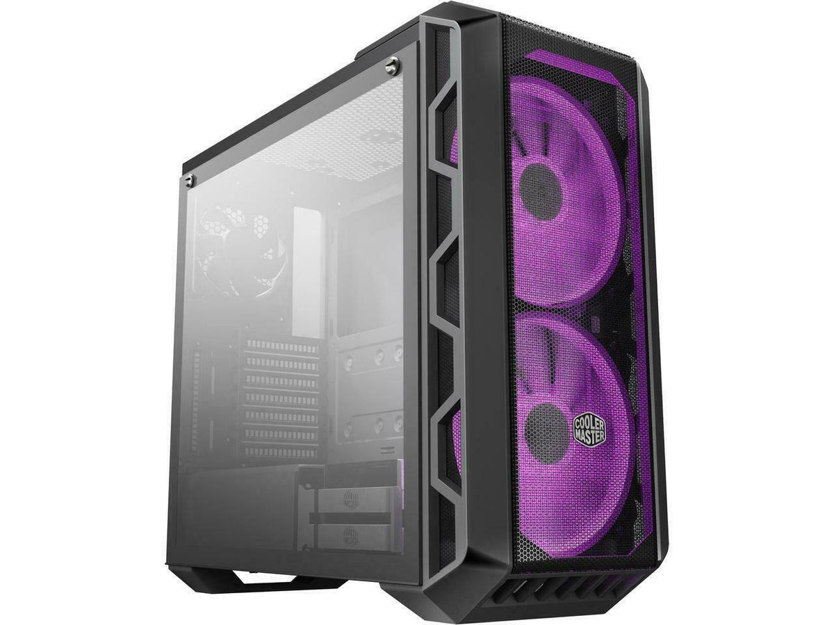 Iron Gray ATX Mid-Tower Case with Tempered Glass Side Panel and Dual 200mm RGB Fans P84791