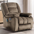 Taupe Fabric Manual Reclining Chair with Heat and Massage E8670