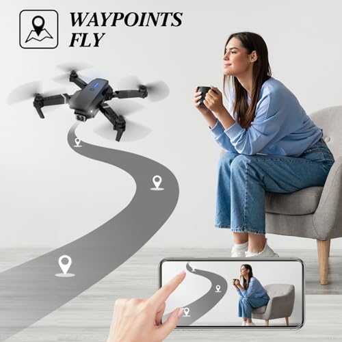 Foldable Mini Drone with 1080P Camera, 2 Batteries, Black G990