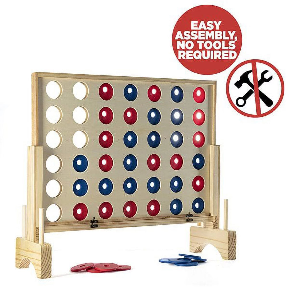 Giant Connect 4 Game Wooden Family Game Q912988
