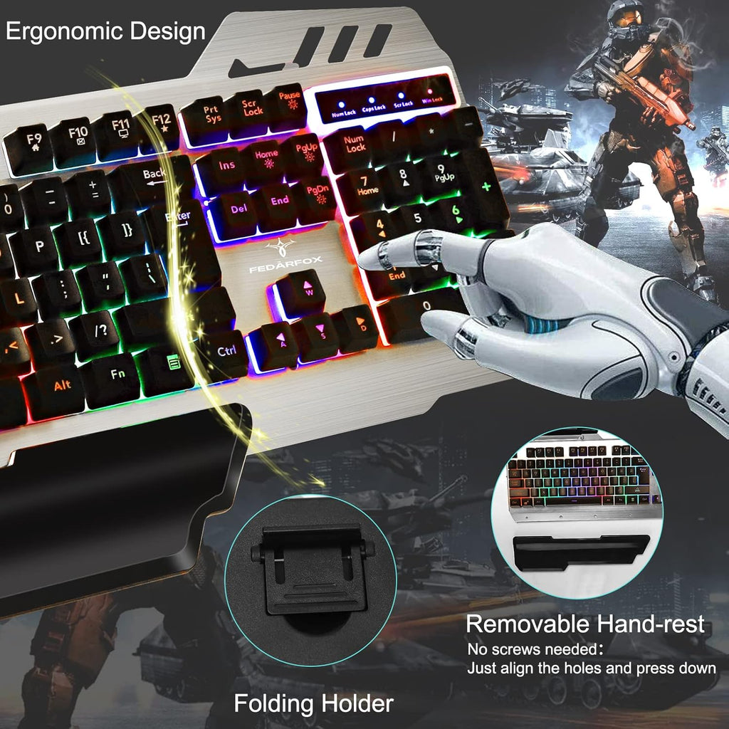 Wired Rainbow Led Backlit Gaming Keyboard and Mouse Combo D3312