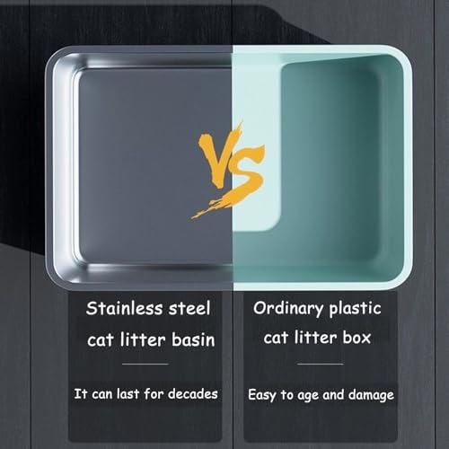 Extra Large Stainless Steel Cat Litter Box with Smooth Corners S7902