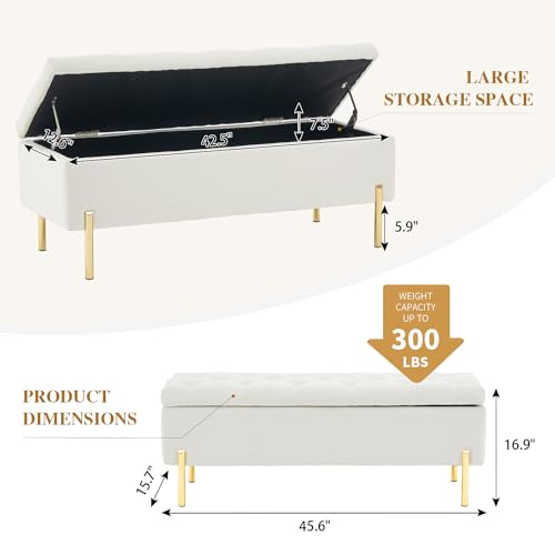 Grey Velvet Storage Bench Ottoman with Soft Close Lid V321692