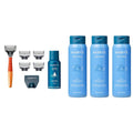 Men's Razor Set with 5 Razor Blade Refills, Travel Blade Cover, 2 oz Shave Gel (Ember) & Body Wash Shower Gel - Stone, 16 Fl Oz (Pack of 3) Y565390