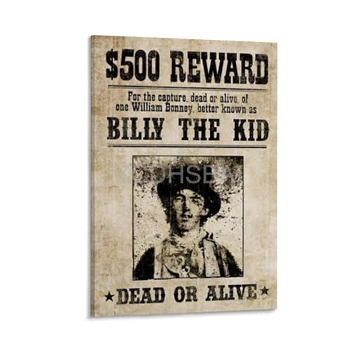 Retro Poster Old West Gunslinger Billy The Kid Wanted Poster 12x18inch J7779