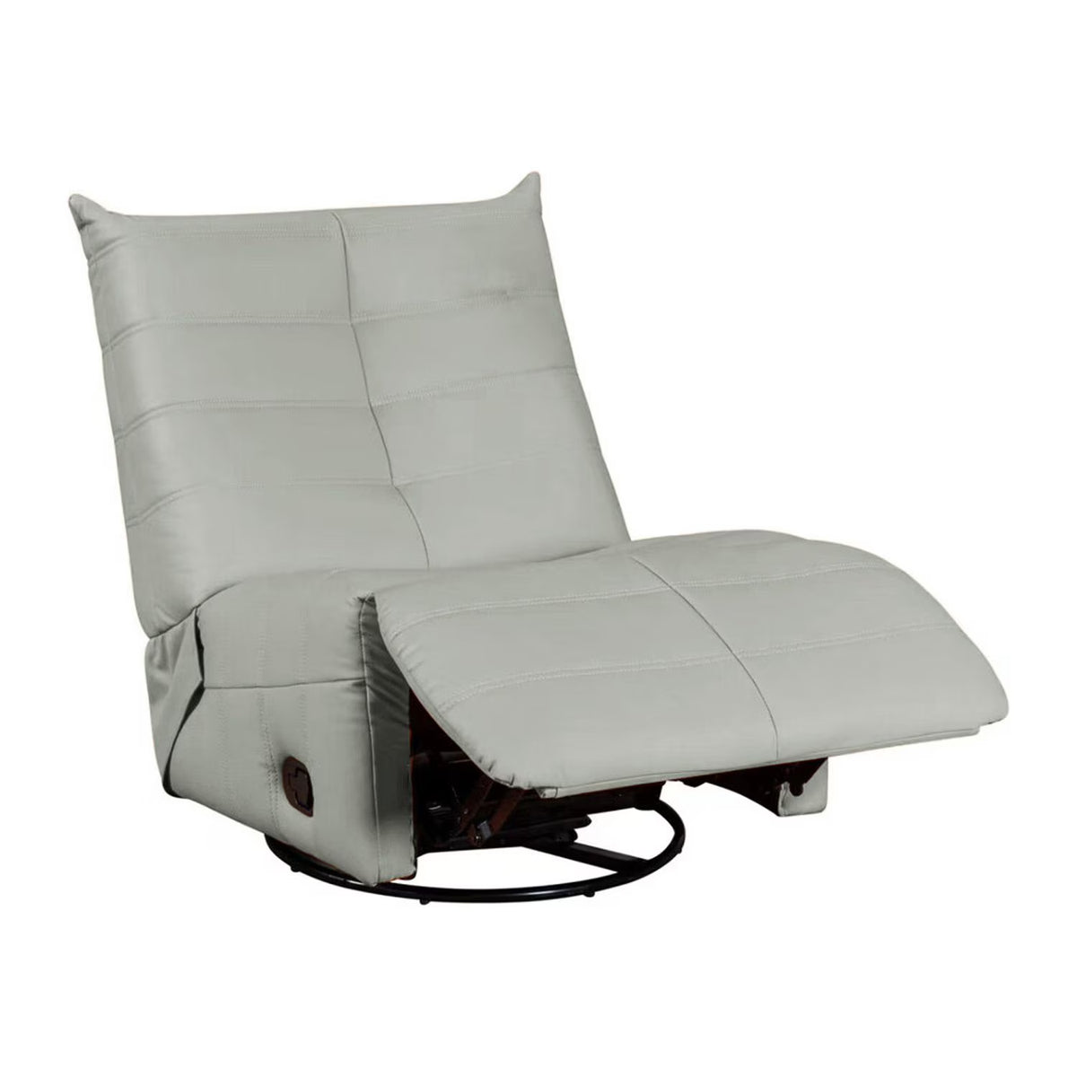 Green Gray Faux Leather Swivel Glider Recliner O60928