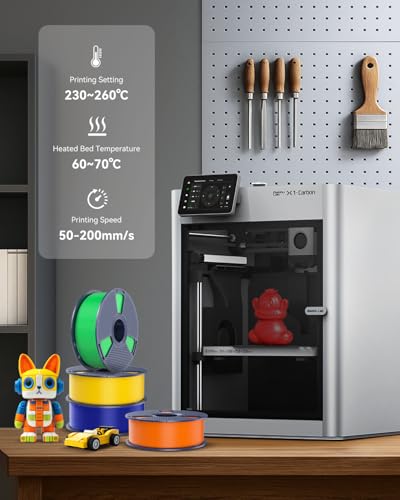 3D Printer Filament Bundle Multicolor PETG Filament 1.75mm, 2kg in Total, 0.25kg per Spool, 8 Pack, 8 Colors G9738