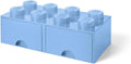 Light Royal Blue 8 Knobs 2 Drawers Stackable Storage Box V662