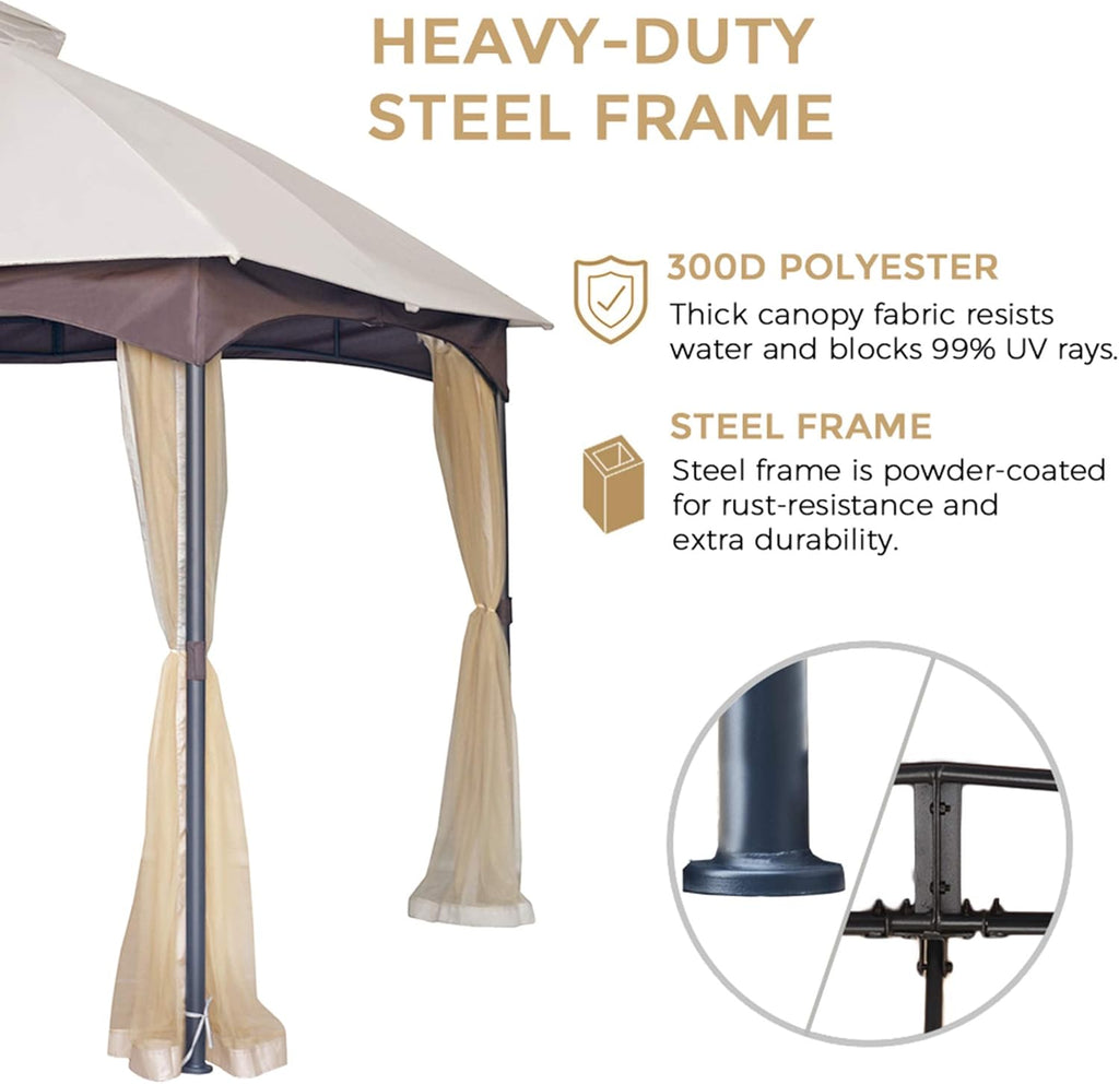 10x12 Outdoor Gazebo with Mosquito Netting U8860