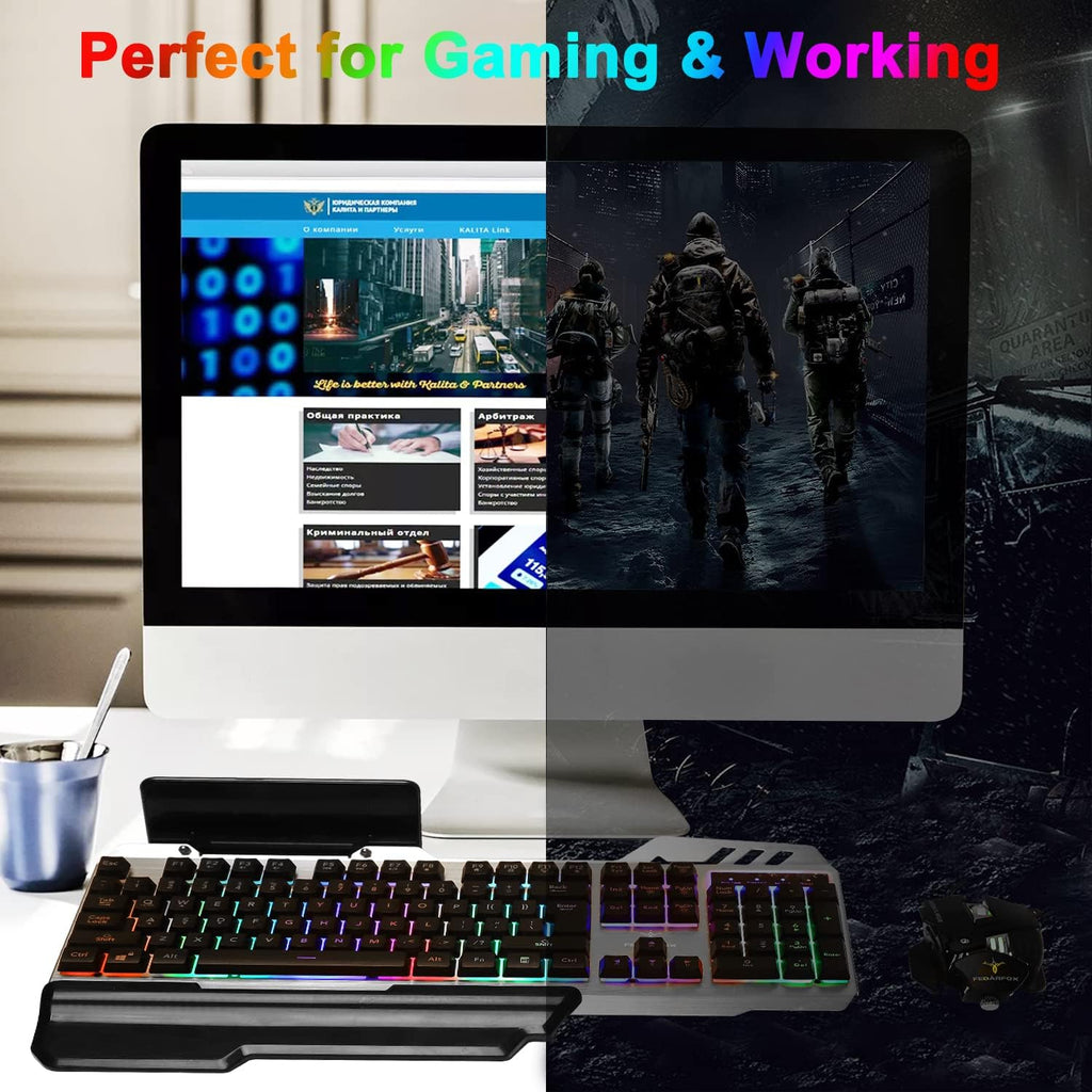Wired Rainbow Led Backlit Gaming Keyboard and Mouse Combo D3312