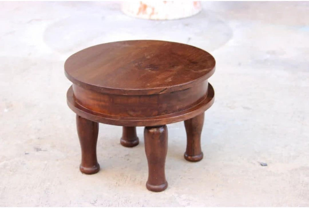Solid Mango Wood Round Brown Coffee Table H3342