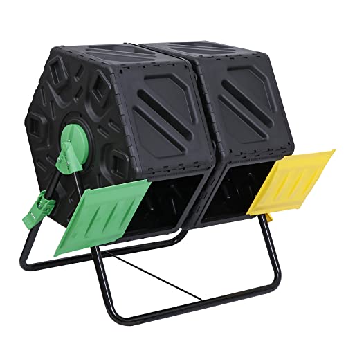 37 Gallon Black Dual Chamber Compost Tumbler R6776