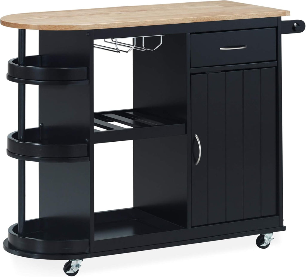 White Kitchen Cart with Wheels H713