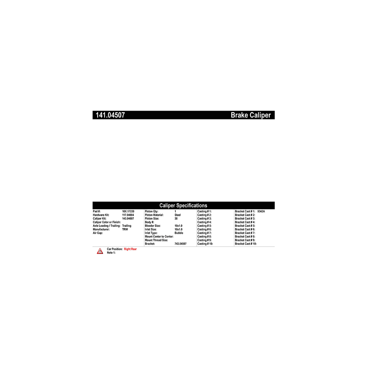 Disc Brake Caliper C13816